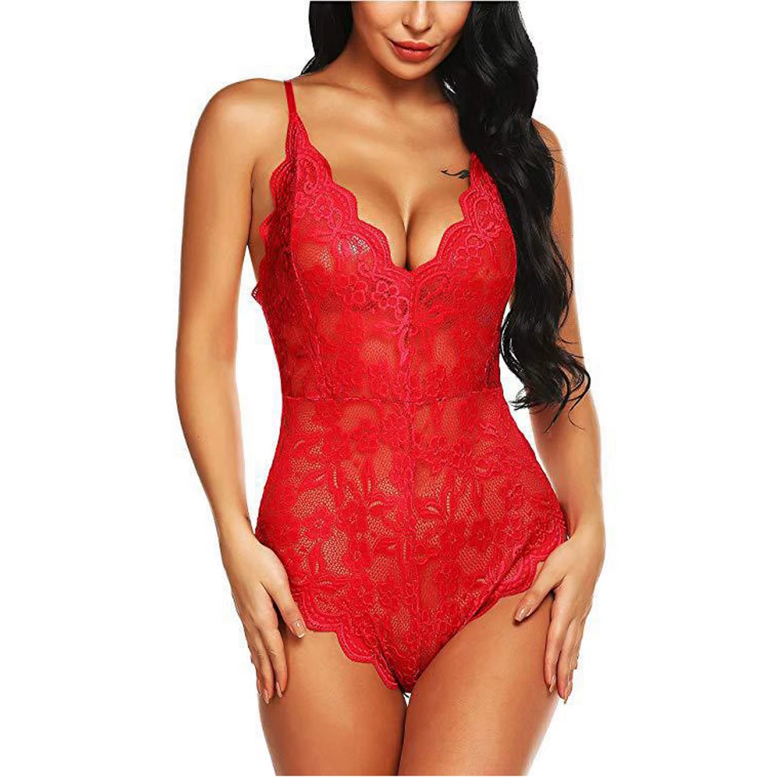 Sexy Lace Lingerie Bodysuit Woman Porno Transparent Teddies Hot Erotic Underwear Sexy Bodysuits Ladies Floral Lace Sexi Costumes